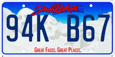 SD license plate 94KB67