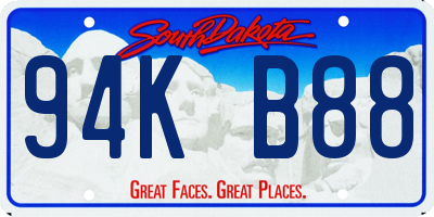 SD license plate 94KB88