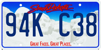 SD license plate 94KC38