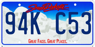 SD license plate 94KC53