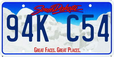 SD license plate 94KC54