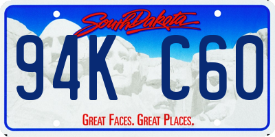 SD license plate 94KC60