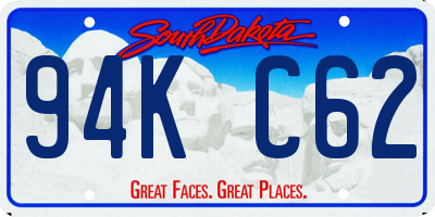 SD license plate 94KC62