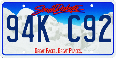 SD license plate 94KC92