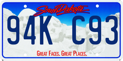 SD license plate 94KC93