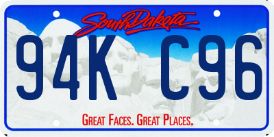 SD license plate 94KC96