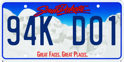 SD license plate 94KD01