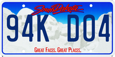 SD license plate 94KD04