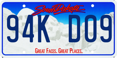 SD license plate 94KD09