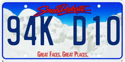 SD license plate 94KD10