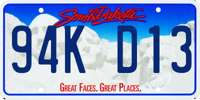 SD license plate 94KD13