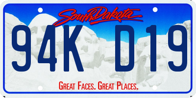 SD license plate 94KD19