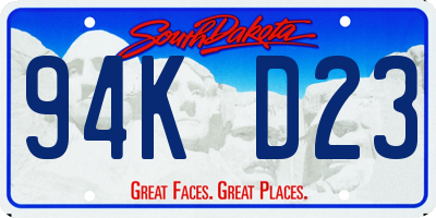 SD license plate 94KD23