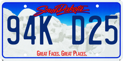 SD license plate 94KD25