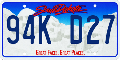 SD license plate 94KD27