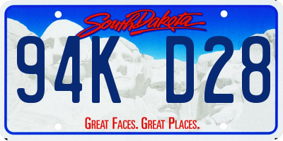 SD license plate 94KD28