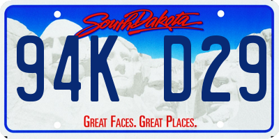 SD license plate 94KD29