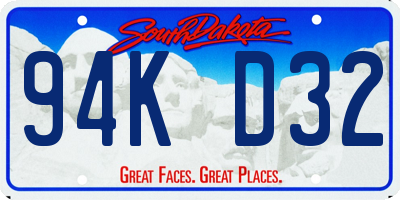 SD license plate 94KD32