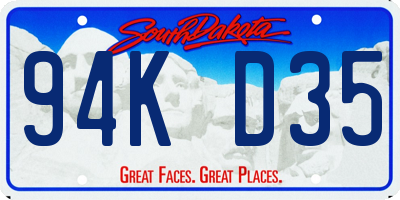 SD license plate 94KD35
