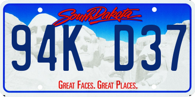 SD license plate 94KD37