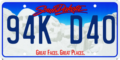 SD license plate 94KD40