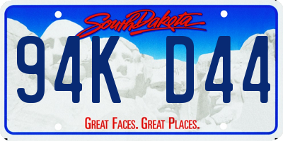 SD license plate 94KD44