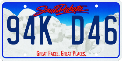 SD license plate 94KD46