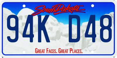 SD license plate 94KD48