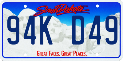 SD license plate 94KD49