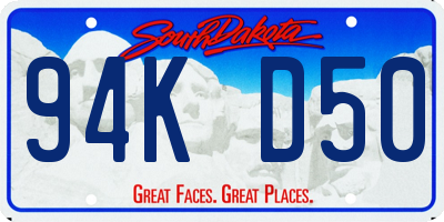 SD license plate 94KD50