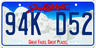 SD license plate 94KD52