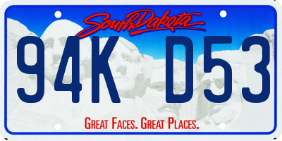 SD license plate 94KD53
