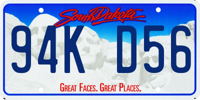 SD license plate 94KD56