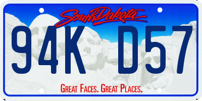 SD license plate 94KD57