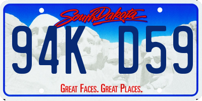 SD license plate 94KD59