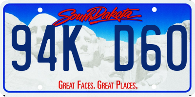 SD license plate 94KD60