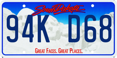 SD license plate 94KD68