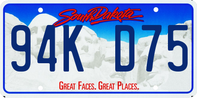 SD license plate 94KD75