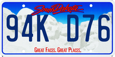 SD license plate 94KD76