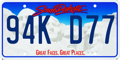 SD license plate 94KD77