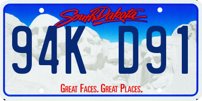 SD license plate 94KD91