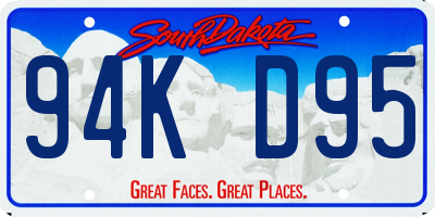 SD license plate 94KD95