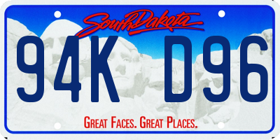 SD license plate 94KD96