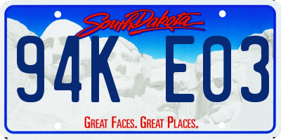 SD license plate 94KE03