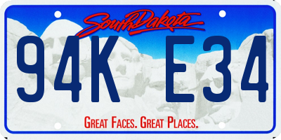 SD license plate 94KE34