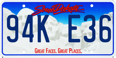 SD license plate 94KE36