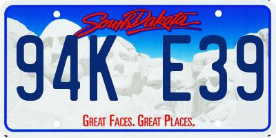 SD license plate 94KE39