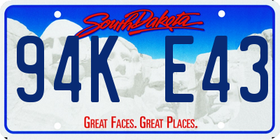 SD license plate 94KE43