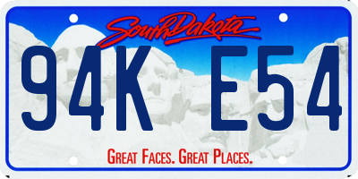 SD license plate 94KE54