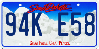 SD license plate 94KE58